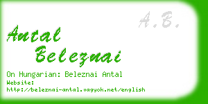 antal beleznai business card